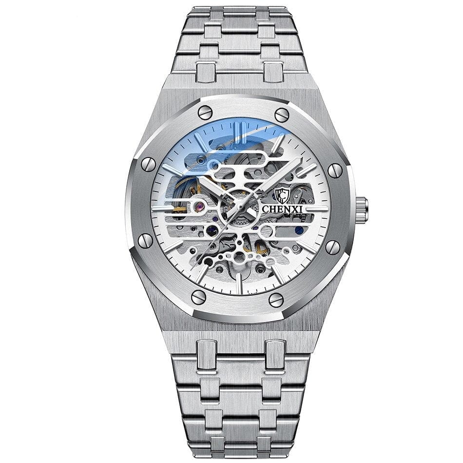 watches : Horloge Zilver Zwart - Wesley Watch - Mechanische in Zilver Wit van Pantino