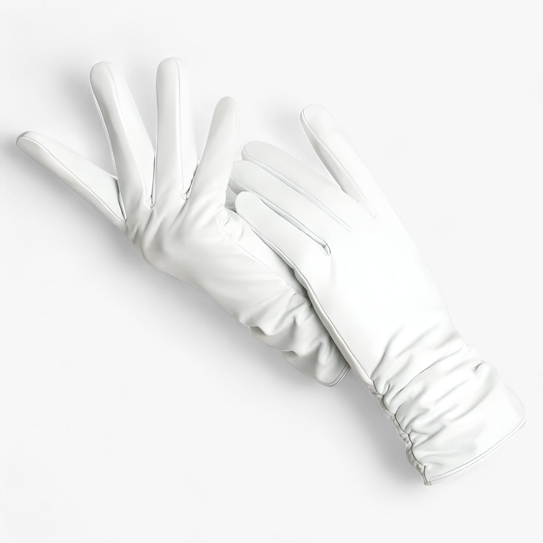 Sheepskin Gloves : Schapenvellen Handschoenen voor Vrouwen Dames - K Klasiek Stijl en Winterbescherming - Blauw Lac in Wit van Pantino