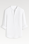 Camisa de lino ligera para hombre, transpirable, manga larga