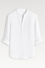 Chemise Homme en Lin Légère, Respirante, Manches Longues