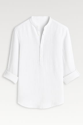 Men's Top Clothes : Lichtgewicht Linnen Herenoverhemd, Ademend, Lange Mouw in van Pantino