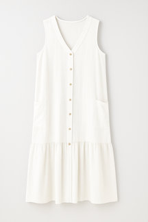 Dresses : Strandjurk mouwloos van soepele stof Dames in Bianco van Pantino