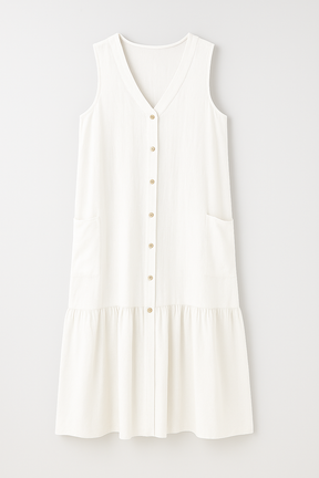 Dresses : Strandjurk mouwloos van soepele stof Dames in Bianco van Pantino