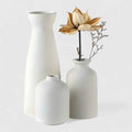 Set van 3 Moderne Decoratieve Vazen van Wit Keramiek voor Woonkamer