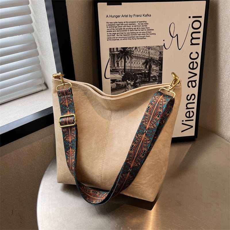 bags : Comfy Dames Leren Tas - Zwart in Beige van Pantino