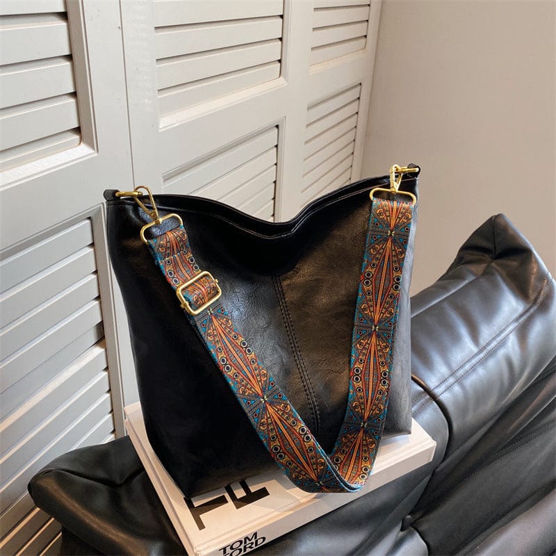 bags : Comfy Dames Leren Tas - Zwart in Zwart van Pantino