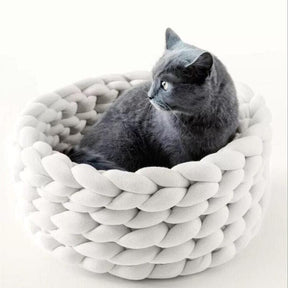 pets : Willy Wollen Mand - Een Warme en Stijlvolle Mand voor Huisdieren - Wit in Wit van Pantino