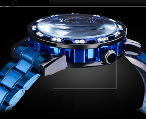 watches : Heren Horloge Goudkleurig Staal - Luxe Quartz Polshorloge met Verstelbare Stalen Band in van Pantino
