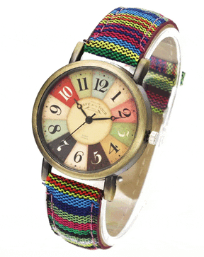 watches : Horloge unisex met retro design, denim canvas band - perfect voor dagelijks gebruik in van Pantino