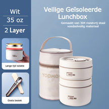 home & garden : MealBox - (gratis Bestekset + Draagtas T.w.v. € 19.95) - Wit in Wit 2 Boxen + Tas + GRATIS bestekset van Pantino