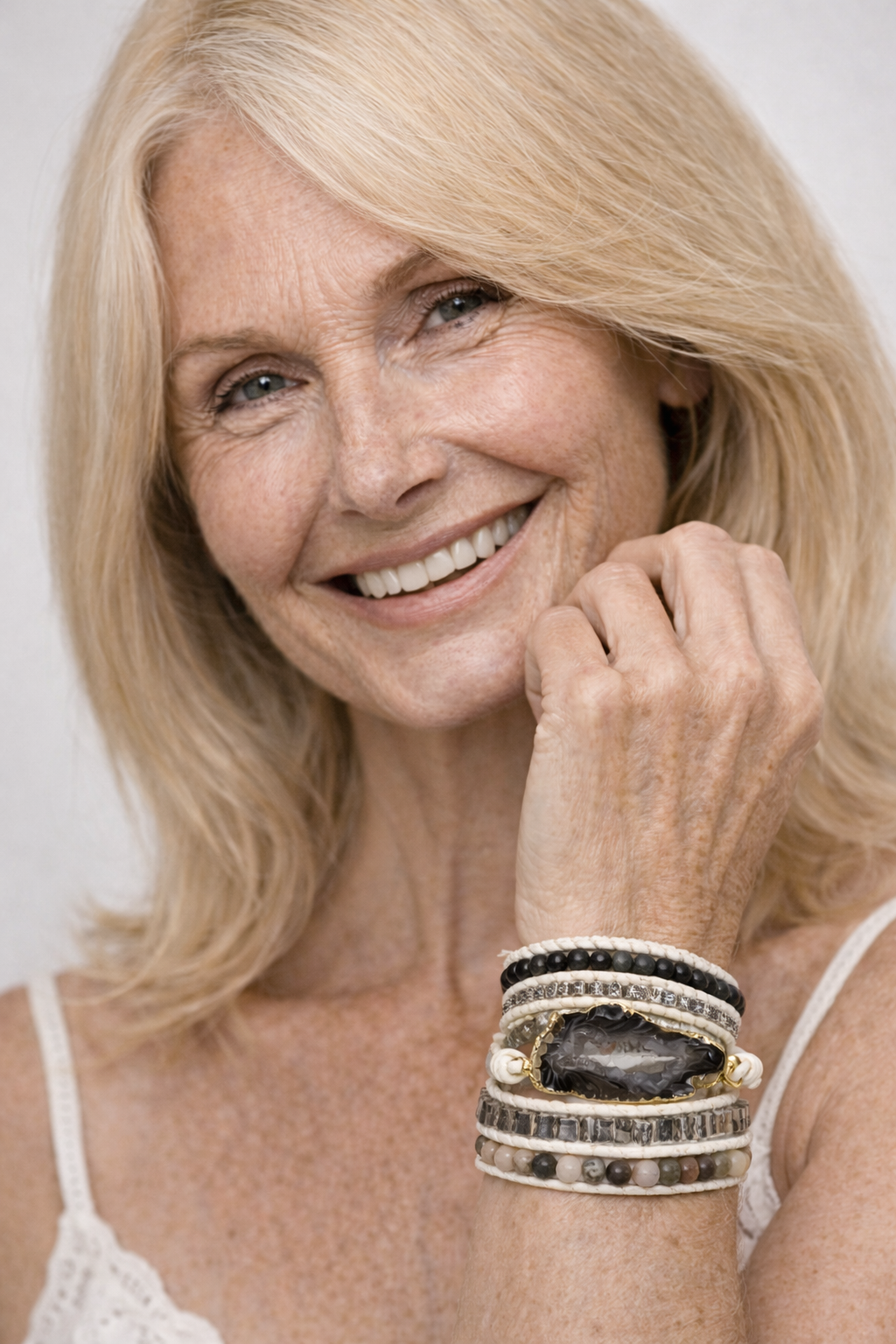 Bracelet : Magische Labradoriet & Druzy Kristal Gevlochten in van Pantino