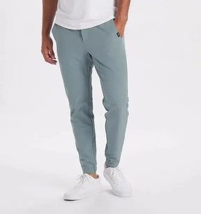 Pants : Victor Stretch Slang Zwart in Hemelsblauw van Pantino