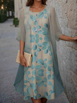 Liezel | Bloeiende elegante midi-jurk