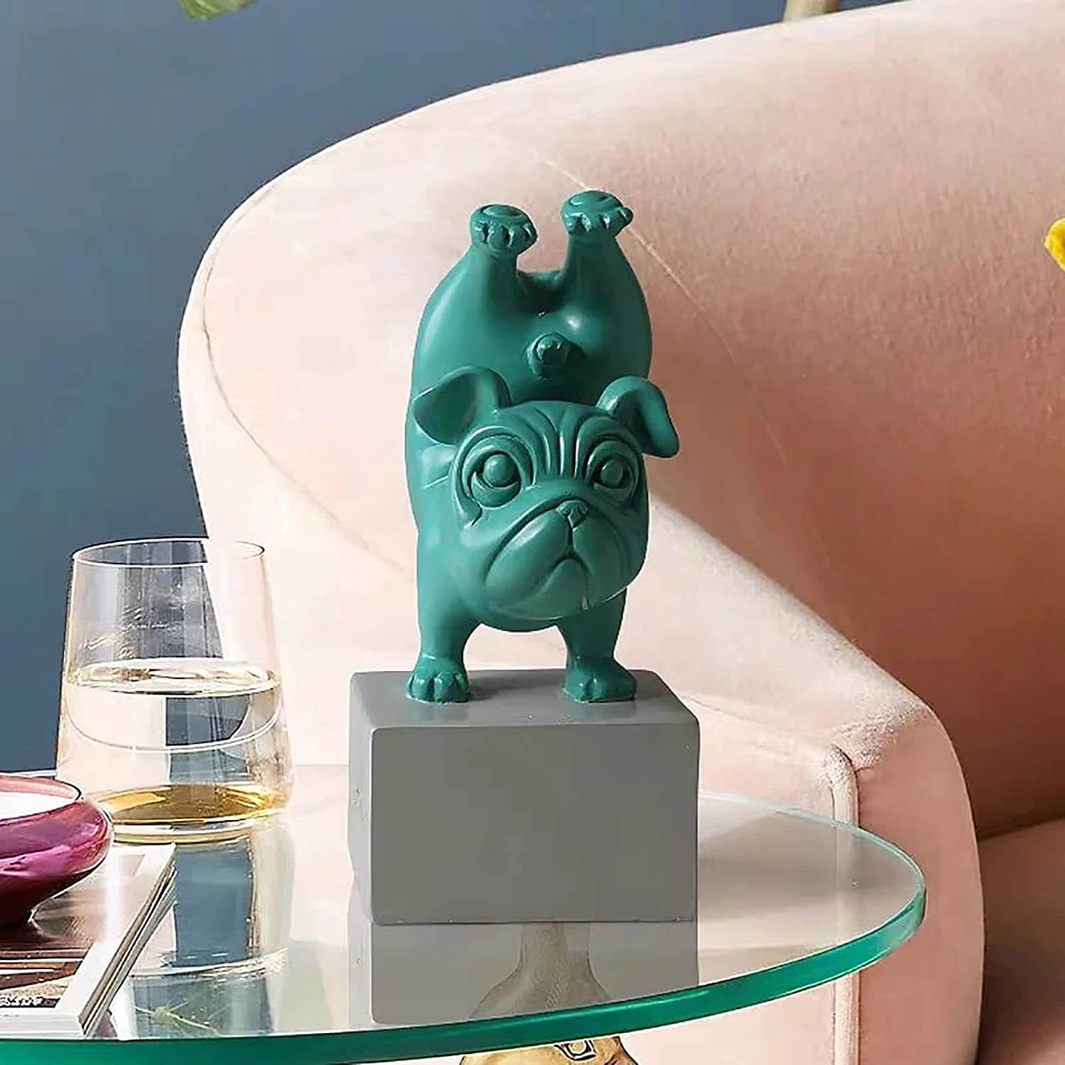 home & garden : Yoga Bulldog Beeldje - Geel in van Pantino
