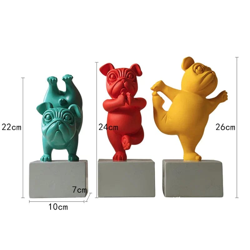 home & garden : Yoga Bulldog Beeldje - Geel in van Pantino