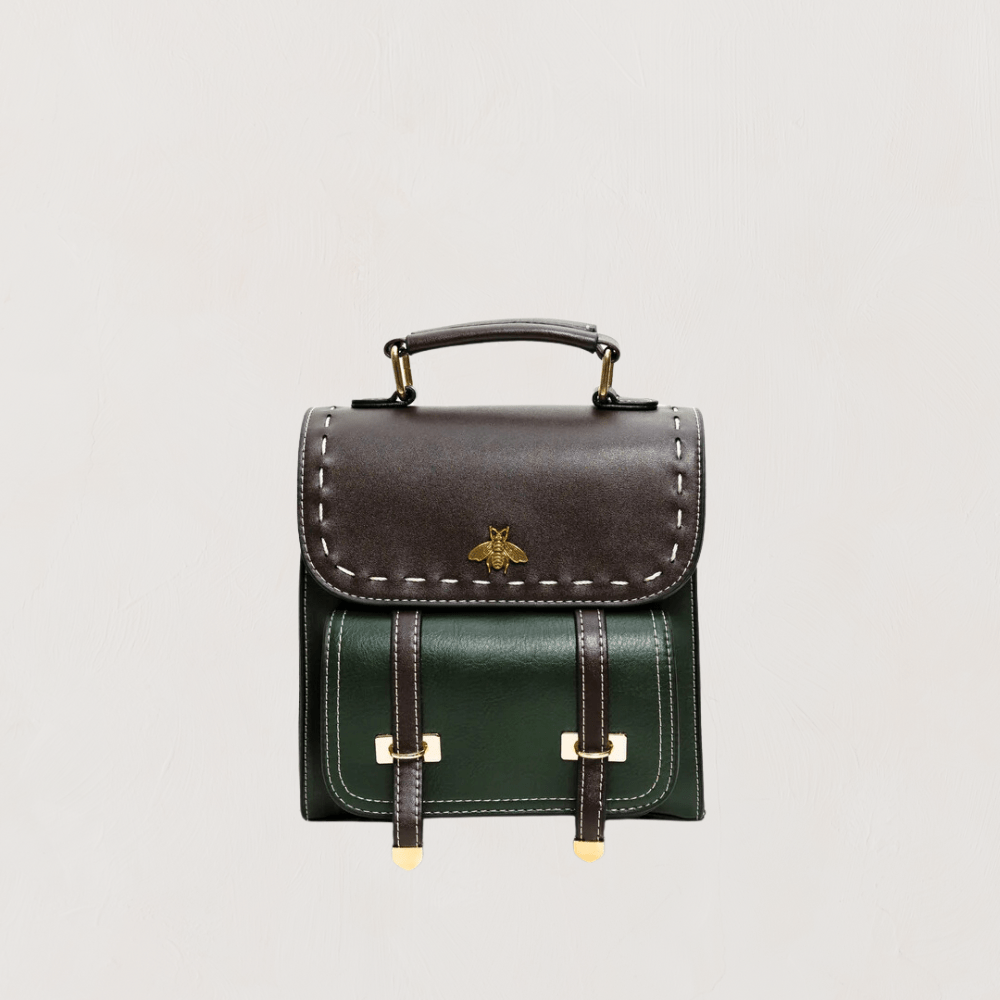 bags : Yuna Bag Leer - Bruin - Tas in Groen van Pantino
