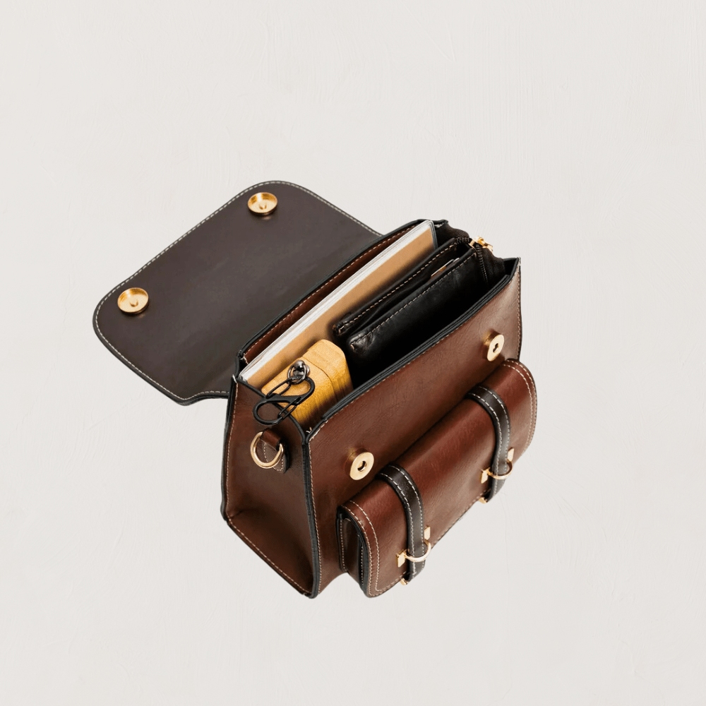 bags : Yuna Bag Leer - Bruin - Tas in van Pantino