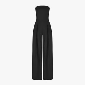 One-Pieces : Elegante Zwarte Strapless Dames Jumpsuit - Chic en Comfortabel voor Zomerse Ceremonie in Nero van Pantinoshop