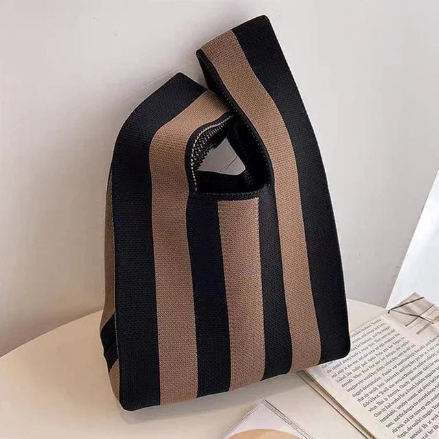 bags : Chique Gestreepte Canvas Draagtas in Kleur 2 van Pantino