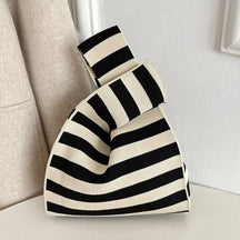 bags : Chique Gestreepte Canvas Draagtas in Kleur 3 van Pantino