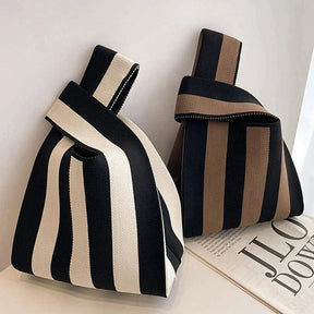 bags : Chique Gestreepte Canvas Draagtas in van Pantino
