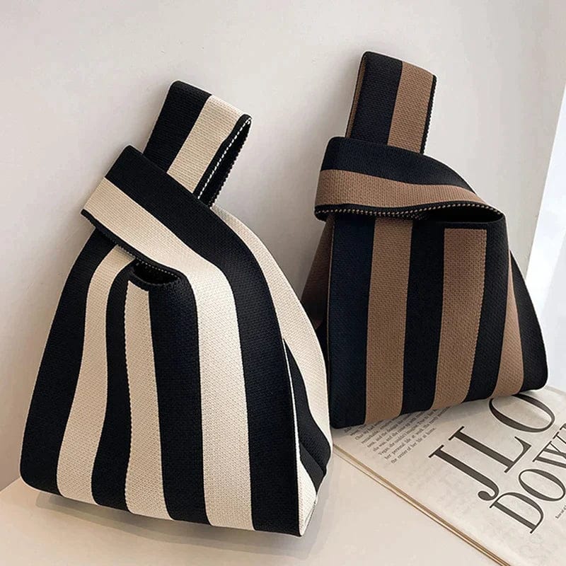 bags : Chique Gestreepte Canvas Draagtas in van Pantino