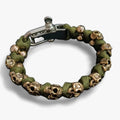 Kranie paracord armbånd sølv - militær premium stil - paracord