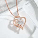 Collier argent - ZirconHeart - Amour