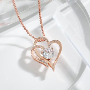 Necklace : Ketting Zilver - ZirconHeart - Liefde in Goud van Pantino