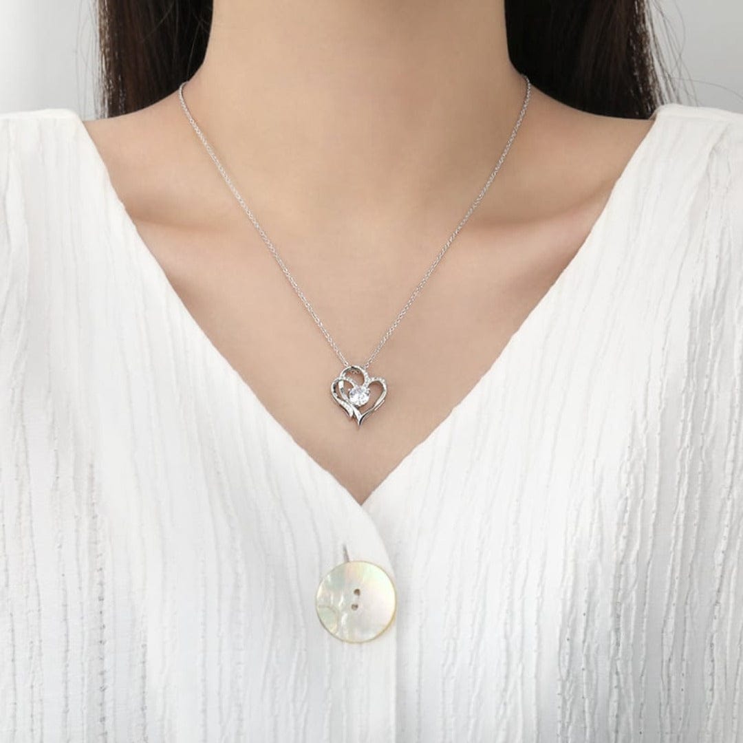 Necklace : Ketting Zilver - ZirconHeart - Liefde in van Pantino