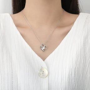 Necklace : Ketting Zilver - ZirconHeart - Liefde in van Pantino