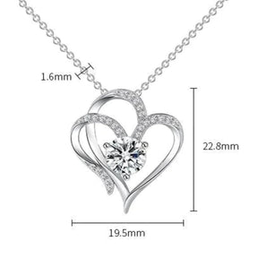 Necklace : Ketting Zilver - ZirconHeart - Liefde in van Pantino