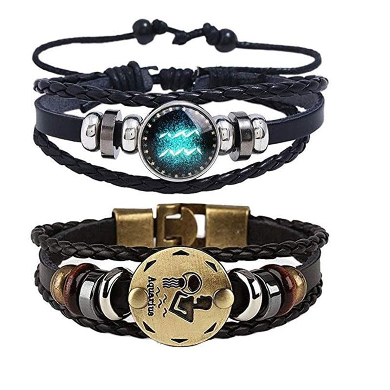 Bracelet : Zodiac Armband Ram - Verzilverd & Verstelbaar Sterrenbeeld Sieraad in Aquarius van Pantino