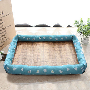 pets : Zomer Huisdier Koelende IJsmat - Multikleurig Vierkant Koel - Beige in Blauw van Pantino