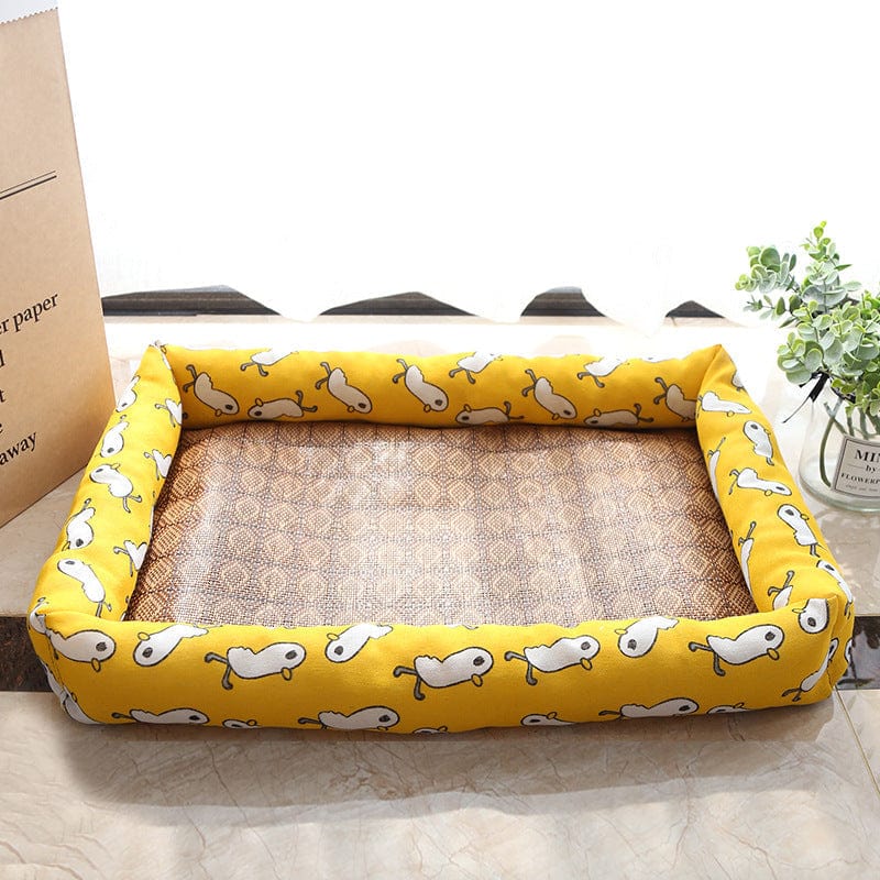 pets : Zomer Huisdier Koelende IJsmat - Multikleurig Vierkant Koel - Beige in Geel van Pantino