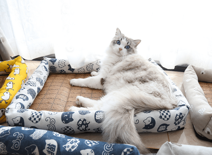 pets : Zomer Huisdier Koelende IJsmat - Multikleurig Vierkant Koel - Beige in van Pantino