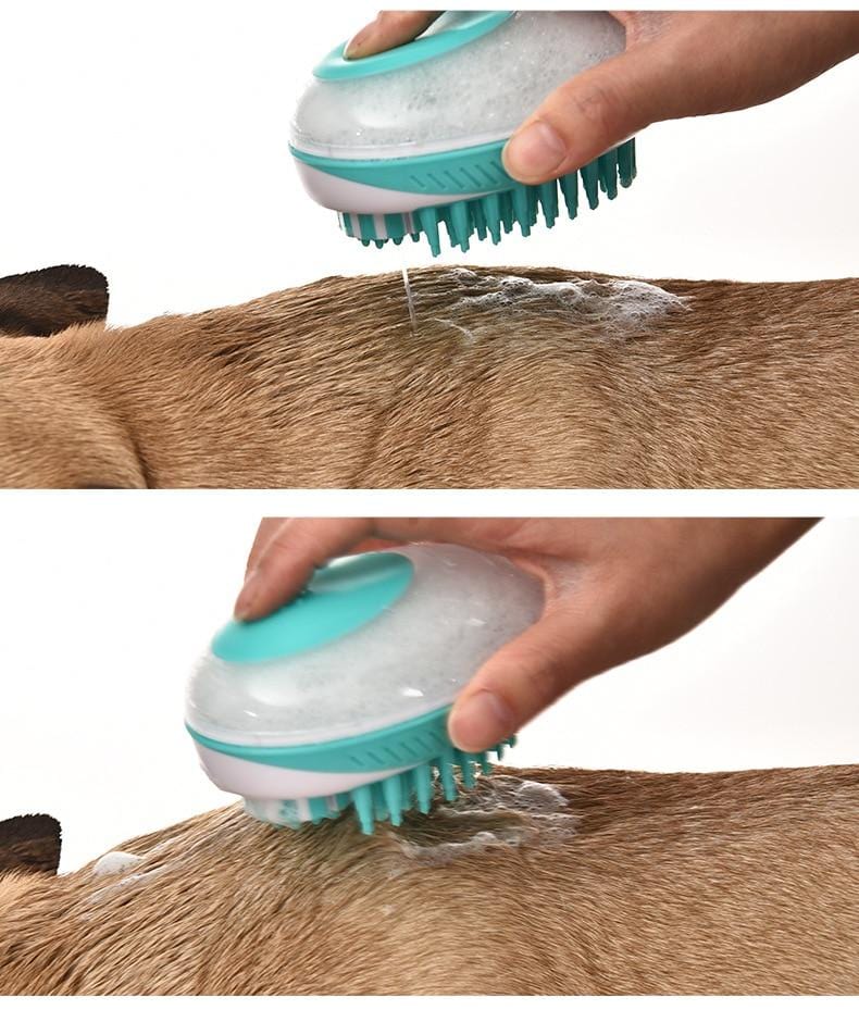 pets : Zorro 2-in-1 Zeepdispenser - Een Massage en Zeep Borstel voor Jouw Hond - Groen in van Pantino