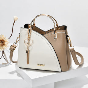 bags : Luxe Handtas Dames Wit Bruin - Tweekleurig Stijlvol Design - PU-Leer in Wit Bruin van Pantino