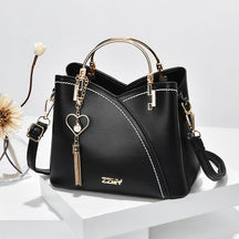 bags : Luxe Handtas Dames Wit Bruin - Tweekleurig Stijlvol Design - PU-Leer in Zwart van Pantino