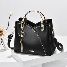 bags : Luxe Handtas Dames Wit Bruin - Tweekleurig Stijlvol Design - PU-Leer in Zwart van Pantino