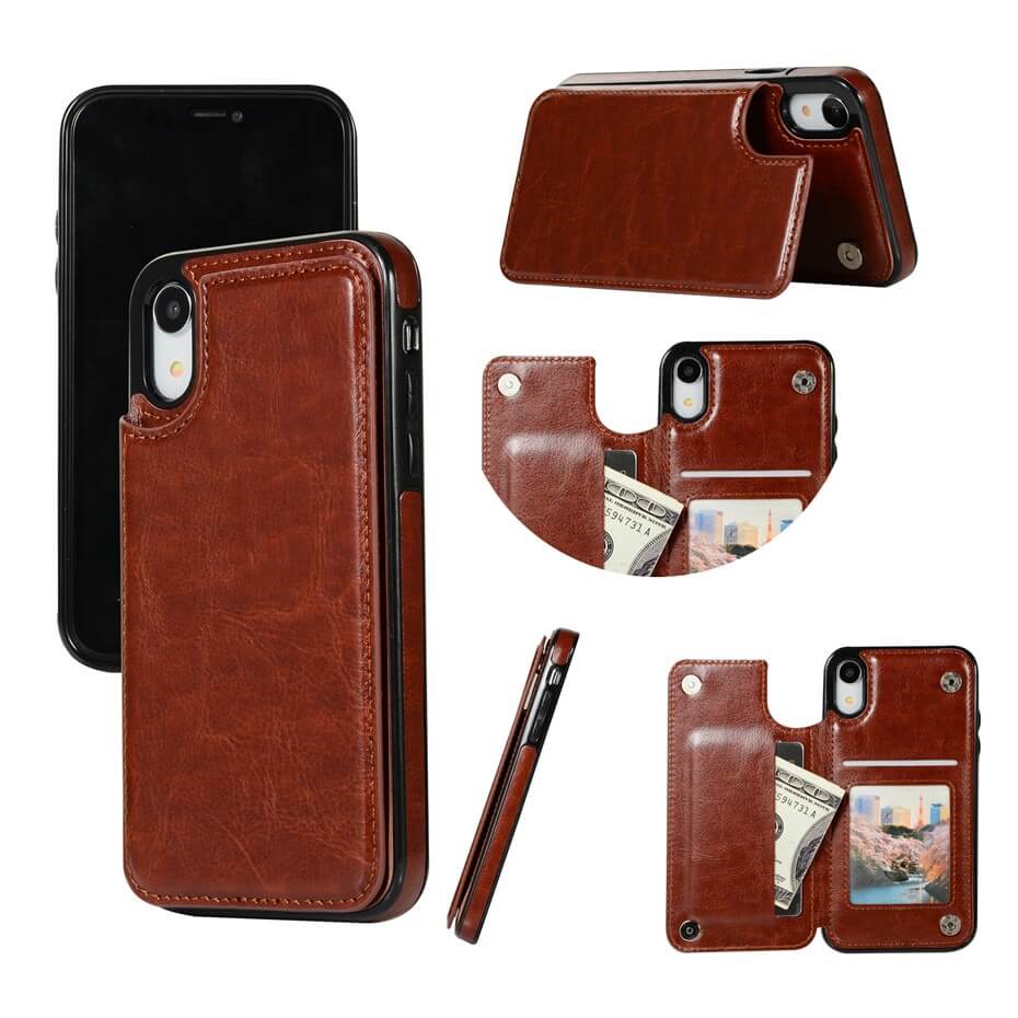 Phone Case : Portemonnee Zwart - IPhone Leren Hoesje in van Pantino