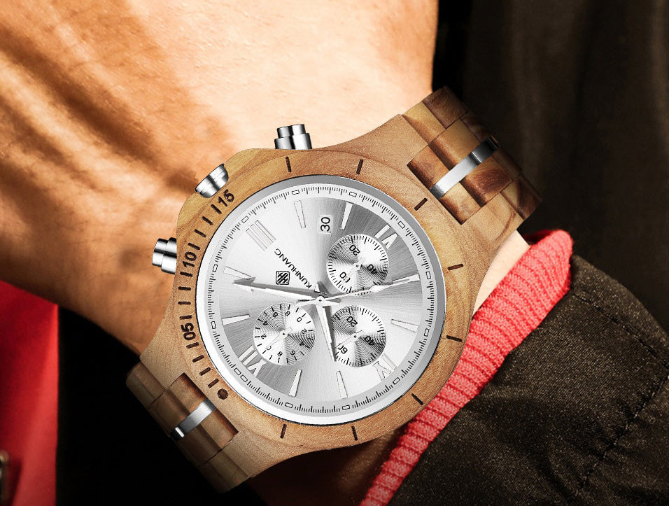 watches : Horloge Heren Olijf - Houten in van Pantino