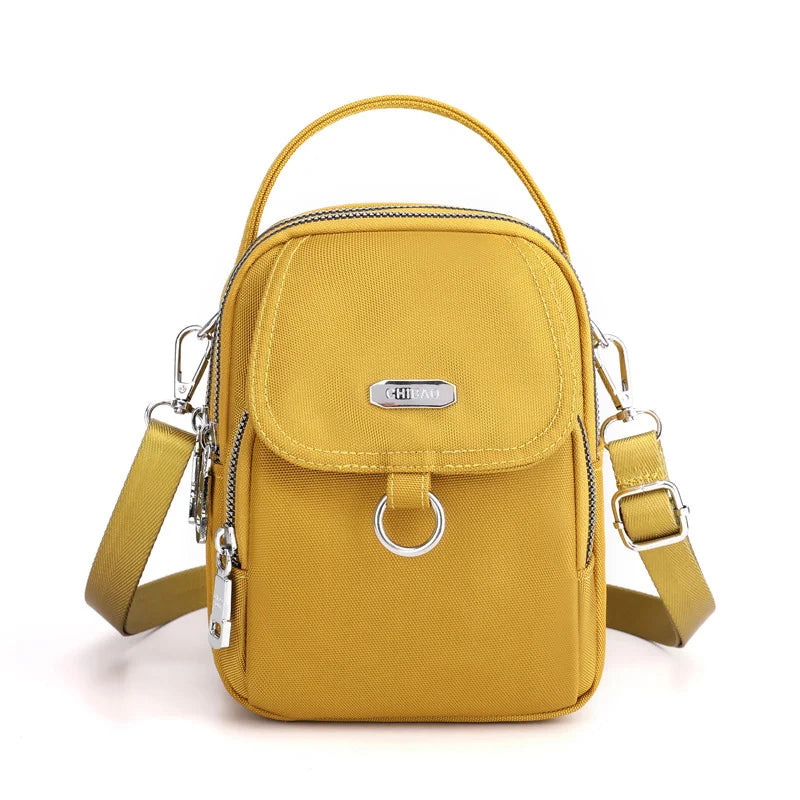 bags : Crossbody Tas Dames Zwart - Nylon Crossbody Tassen in Nieuw Geel van Pantino