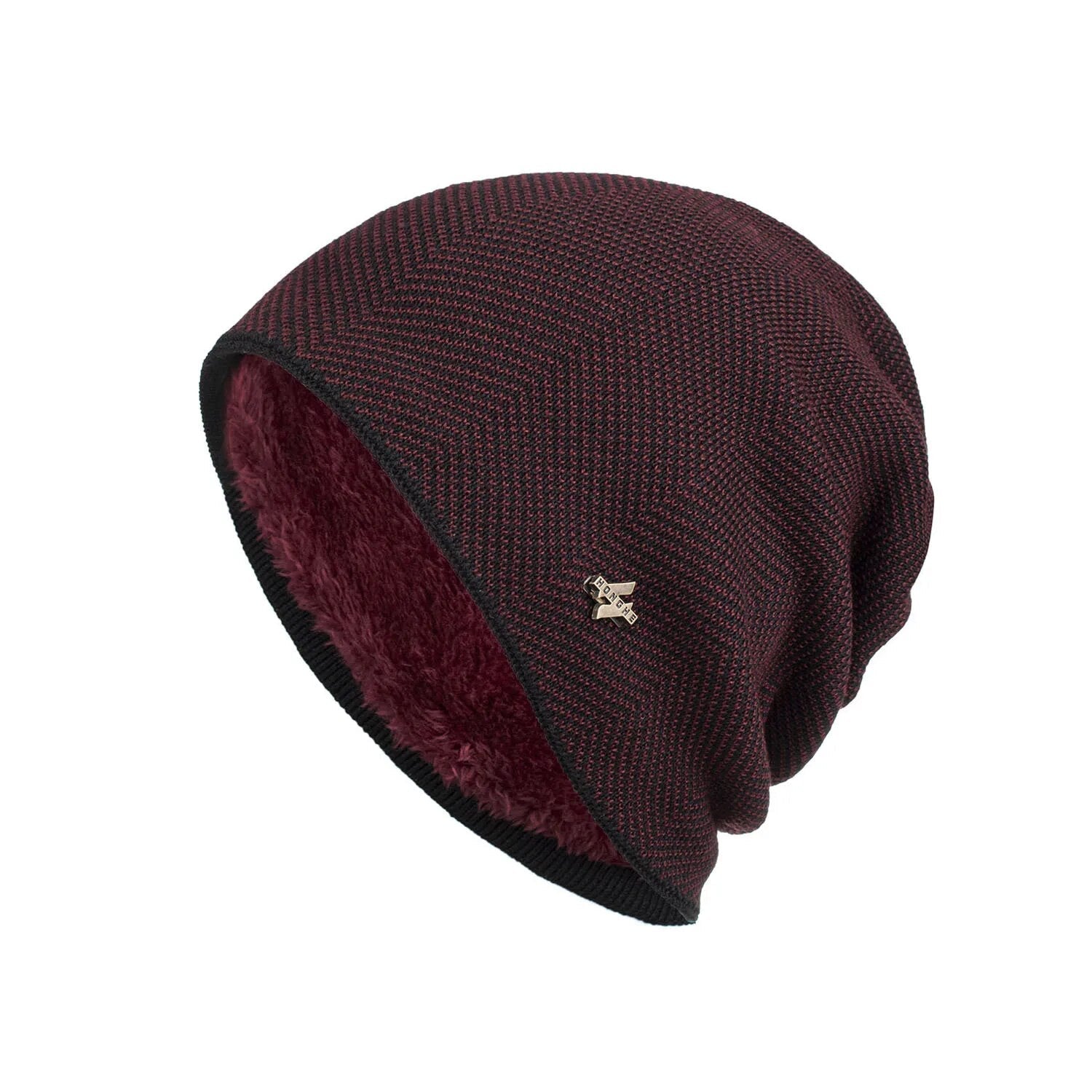 Beanie : Muts Donkergrijs - ArcticCozy - Winter Warme in Rood Brun van Pantino