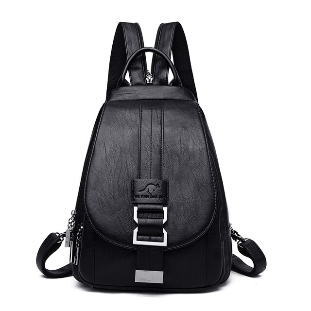 bags : LuxeBag - Lederen Dames Tas - Zwart in Zwart van Pantino
