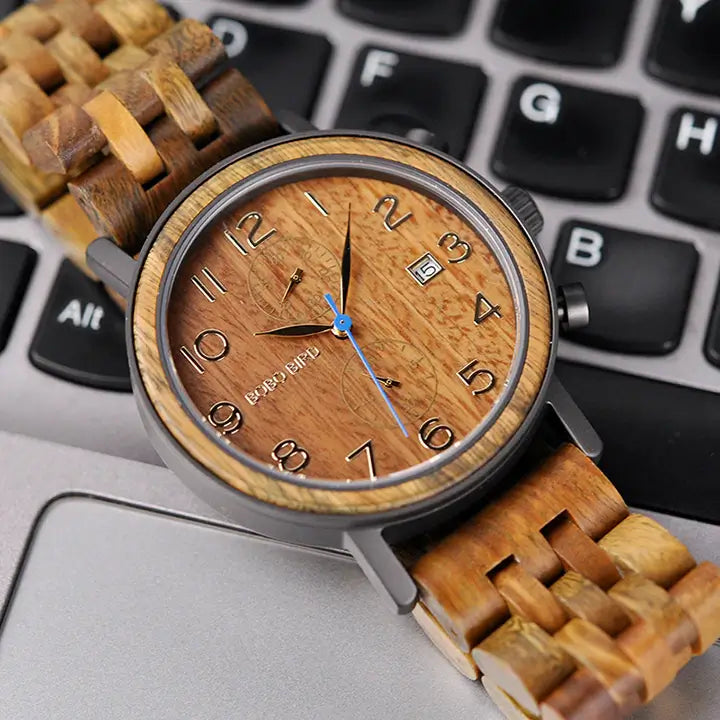 watches : Horloge Dames Beige - Herenhorloge in Hout en Staal Roestvrij Staal in van Pantino