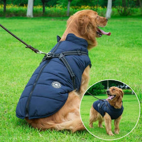pets : PupSkiPro - Waterdicht Jacket Harnas - Blauw in van Pantino