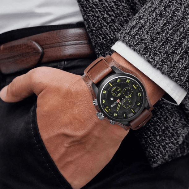watches : Horloge Bruine Koffie - Luxe Navigator in van Pantino