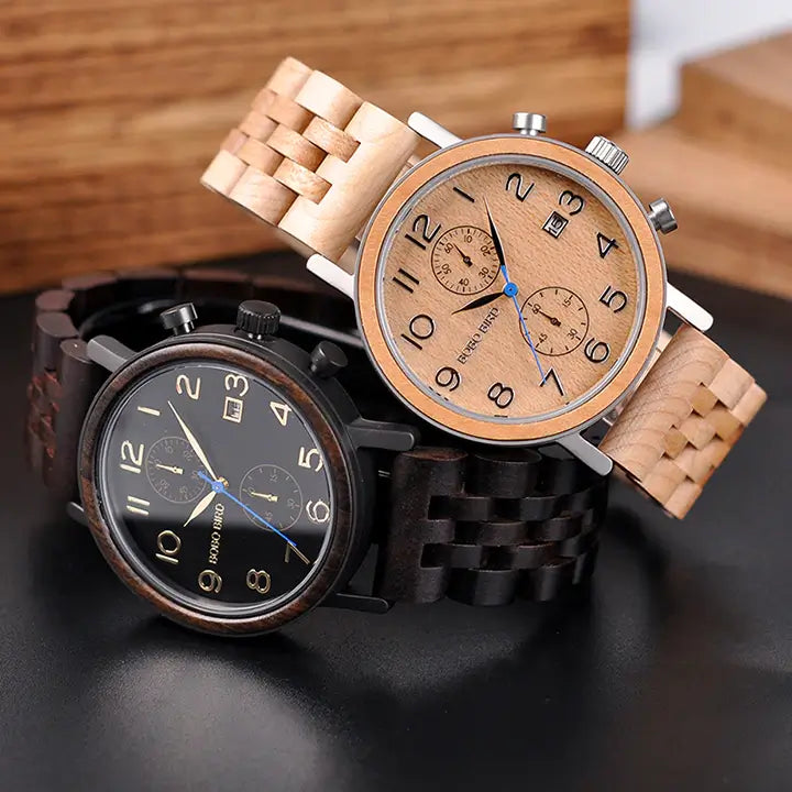 watches : Horloge Dames Beige - Herenhorloge in Hout en Staal Roestvrij Staal in van Pantino