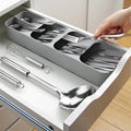 Organizer per Posate Compatto da Cucina - Grigio